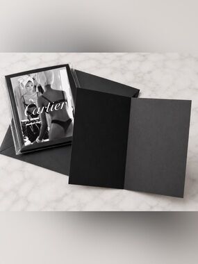 Cartier Graphic Print Black Greeting Card Set w/ Envelope | Blank Inside